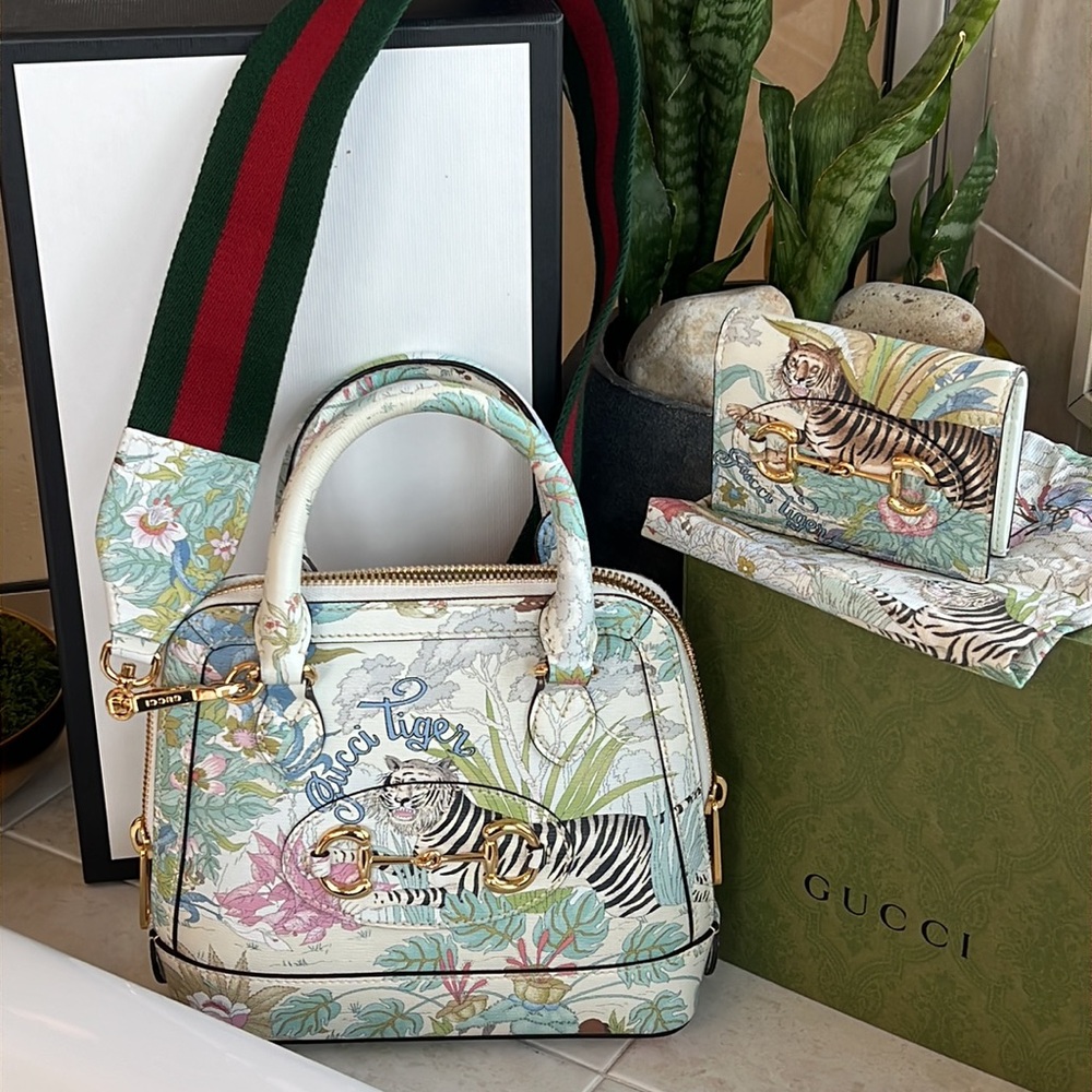 Gucci horsebit tiger Floral Print Women's Bag and wallet - Picture 12 of 16
